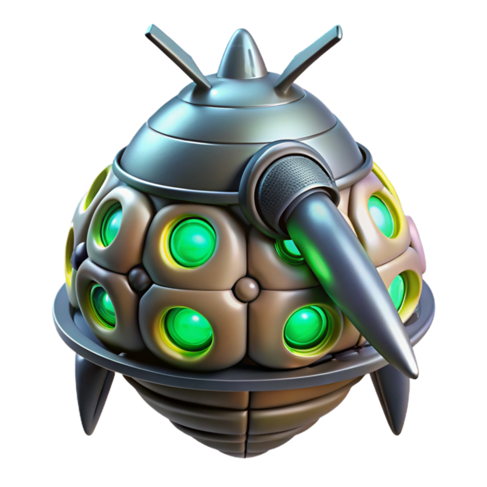Futuristic Orb Glowing Sphere Probe with Targeting System png