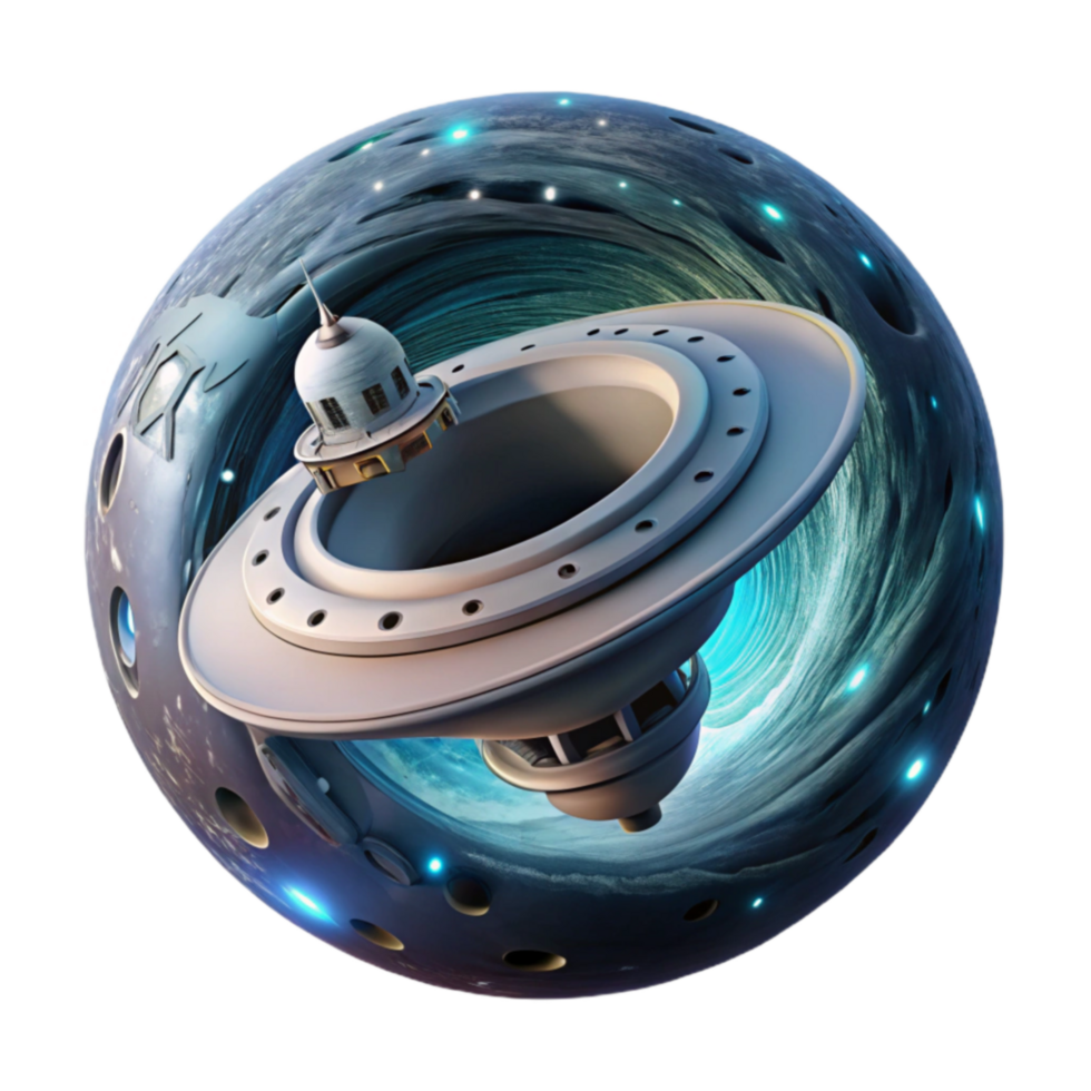 Cosmic Vessel Spacecraft Entering Vortex png
