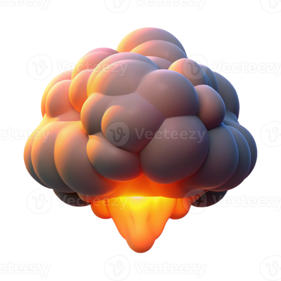 Abstract 3D Render of a Puffy Explosion png