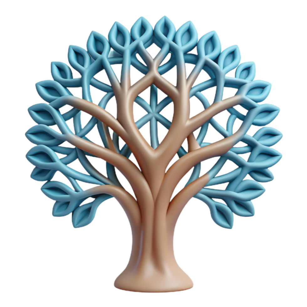 Intricate 3D Render of a Geometric Tree png