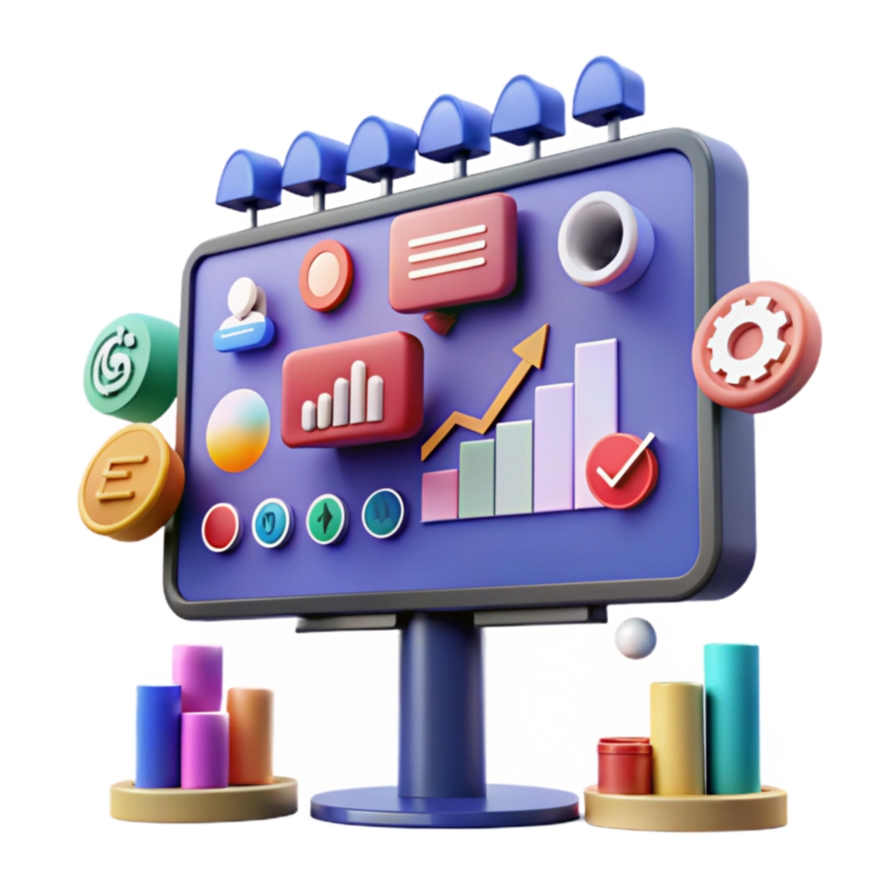 Data Analytics Dashboard Visualizing Growth Performance png