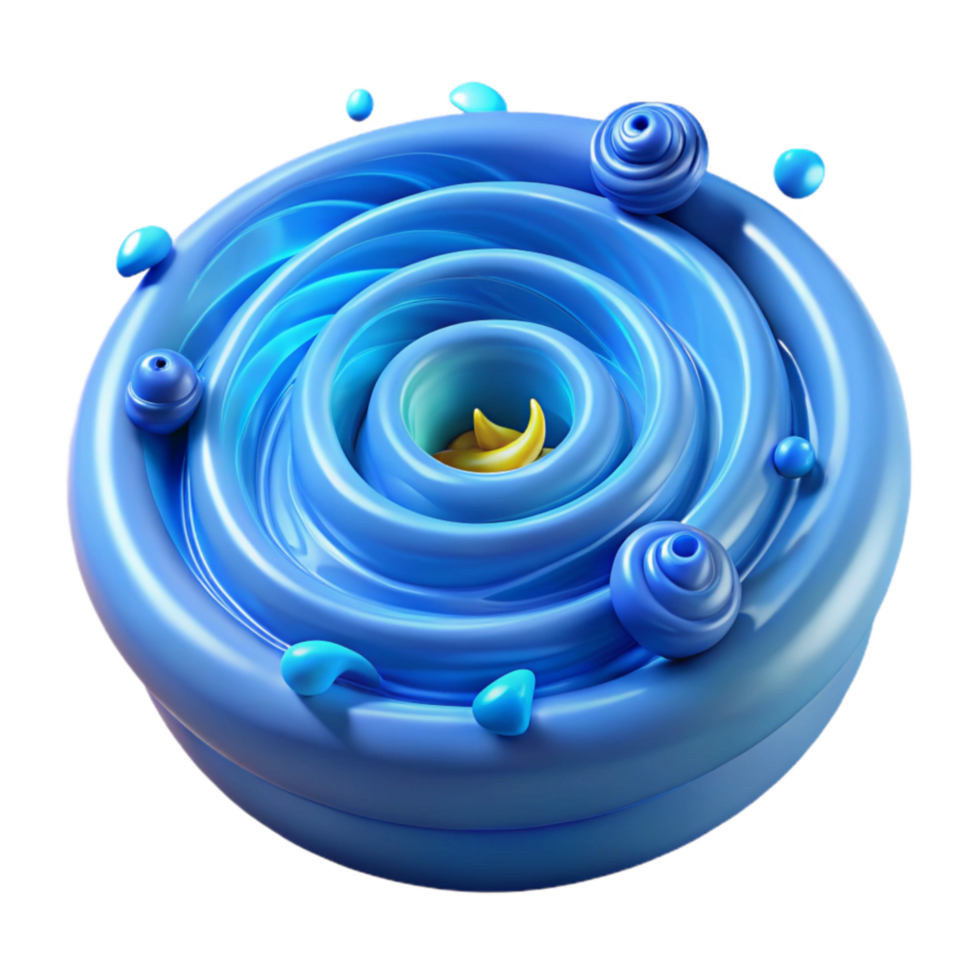 Abstract Swirling Blue 3D Render png