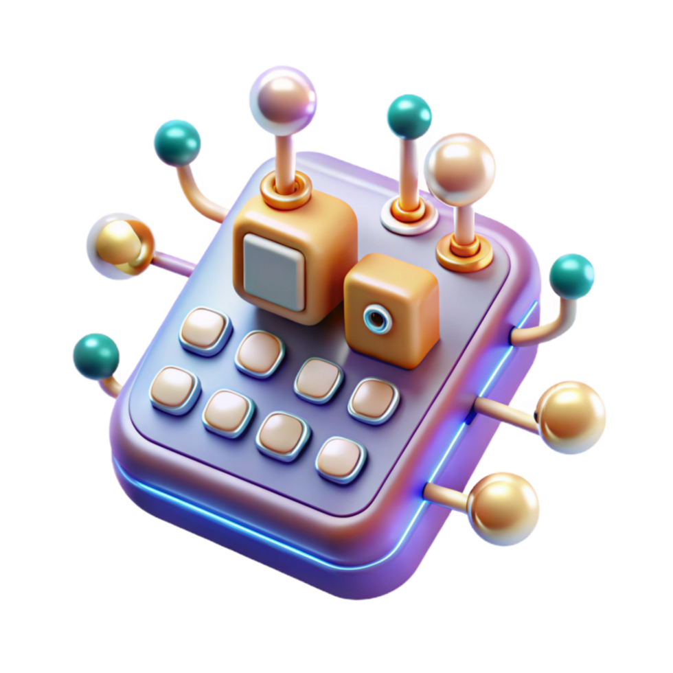 Futuristic 3D Device Buttons, Controls, and Technology png