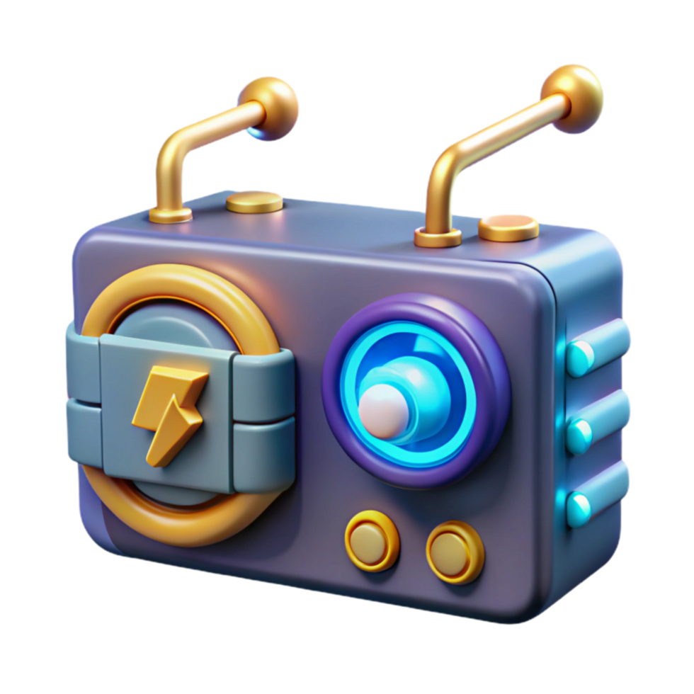 Retro Radio 3D Model of a Futuristic Device png