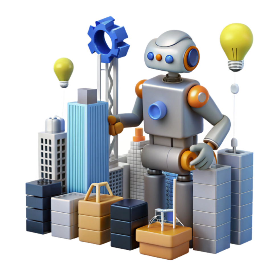 Robot in City Automation, Innovation, and Future png