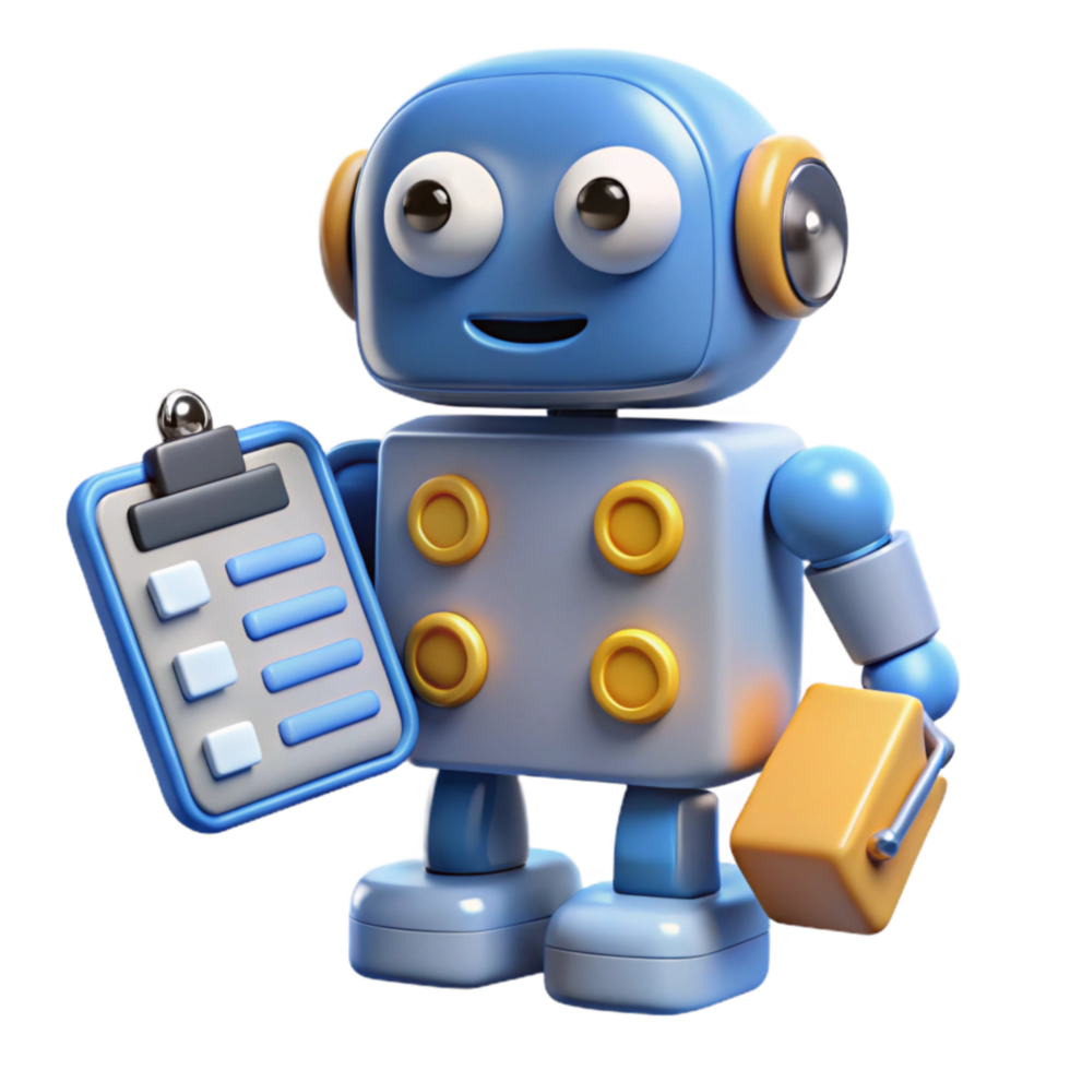 Friendly Robot Helper Checklist Task Management png