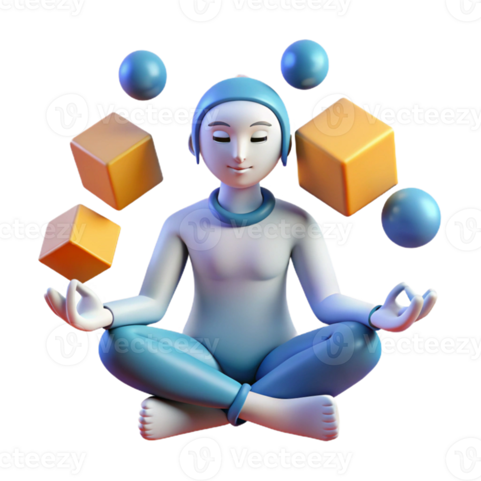 Mindful Juggling Balancing Cubes and Spheres png