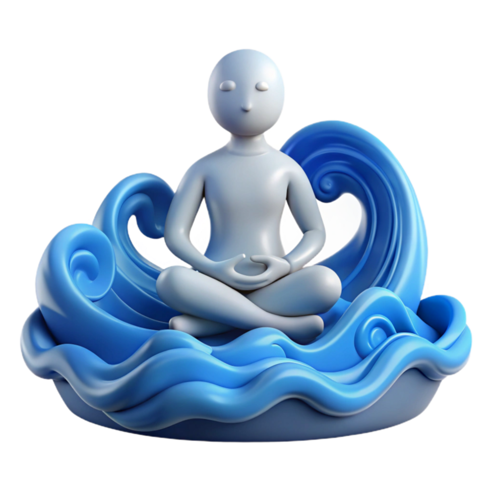 Mindfulness Meditation on Ocean Waves Finding Inner Peace png