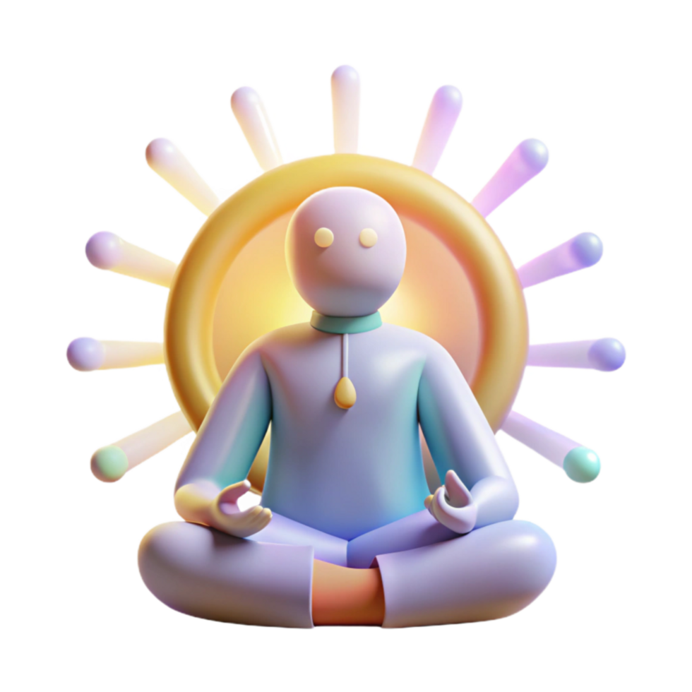Inner Peace A 3D Render of Meditation and Serenity png