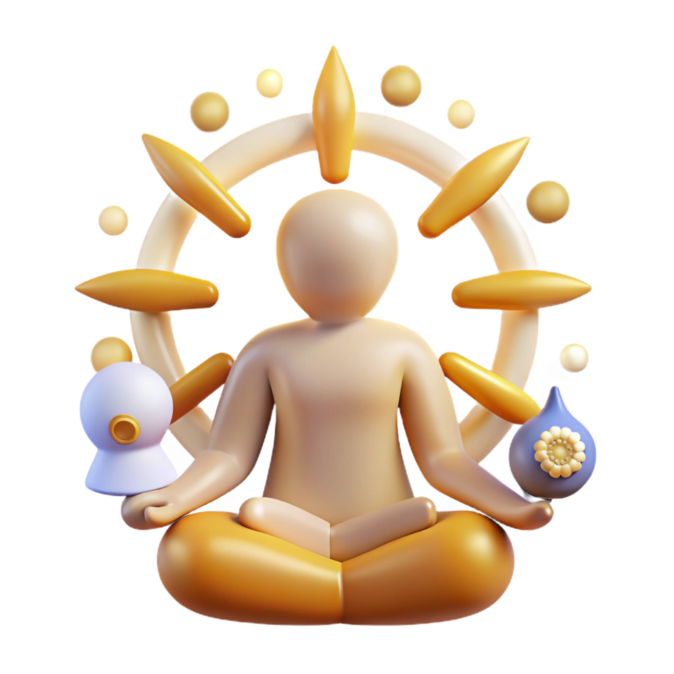 Mindfulness, Meditation, and Inner Peace A 3D Journey png