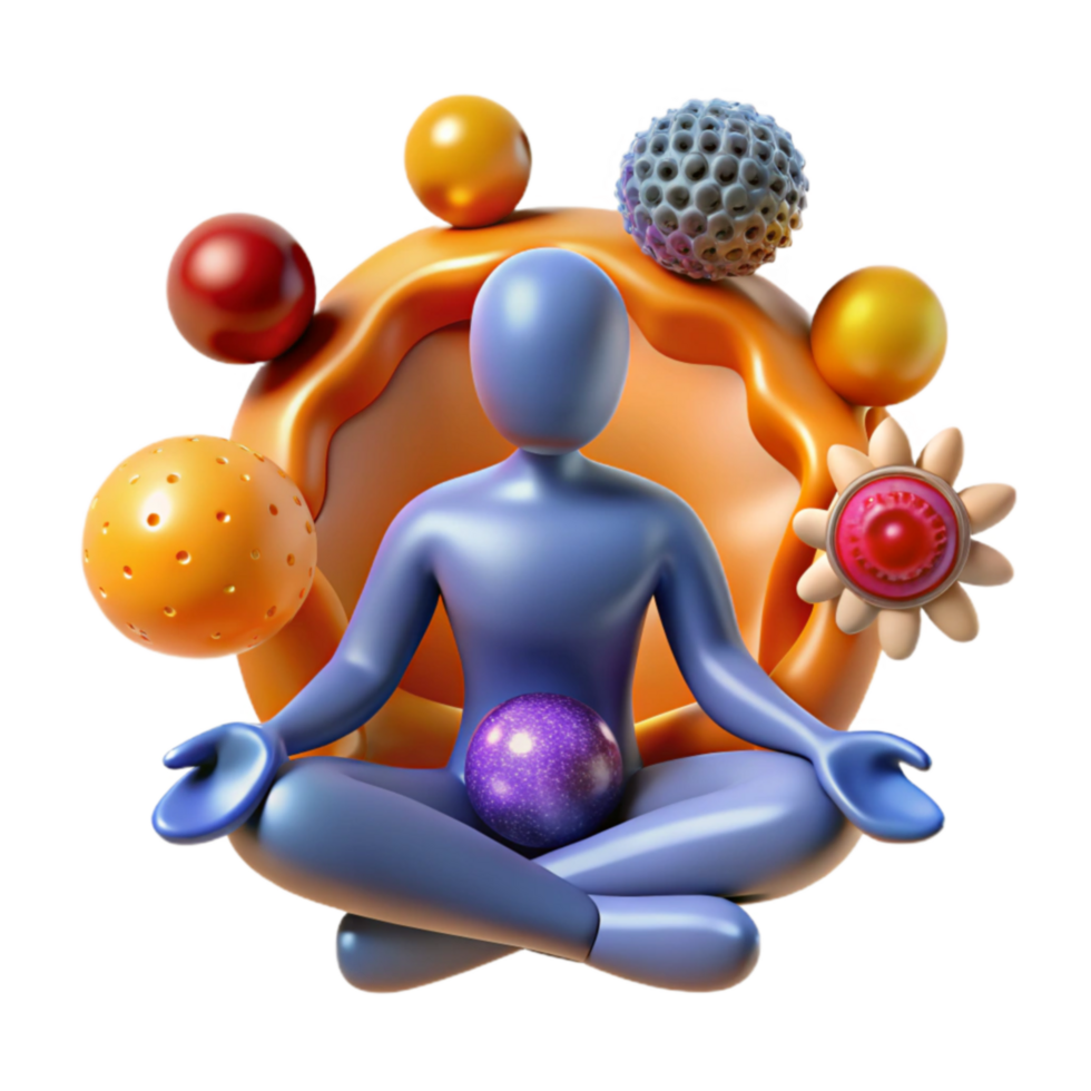 Inner Peace A 3D Visualization of Holistic Wellness png