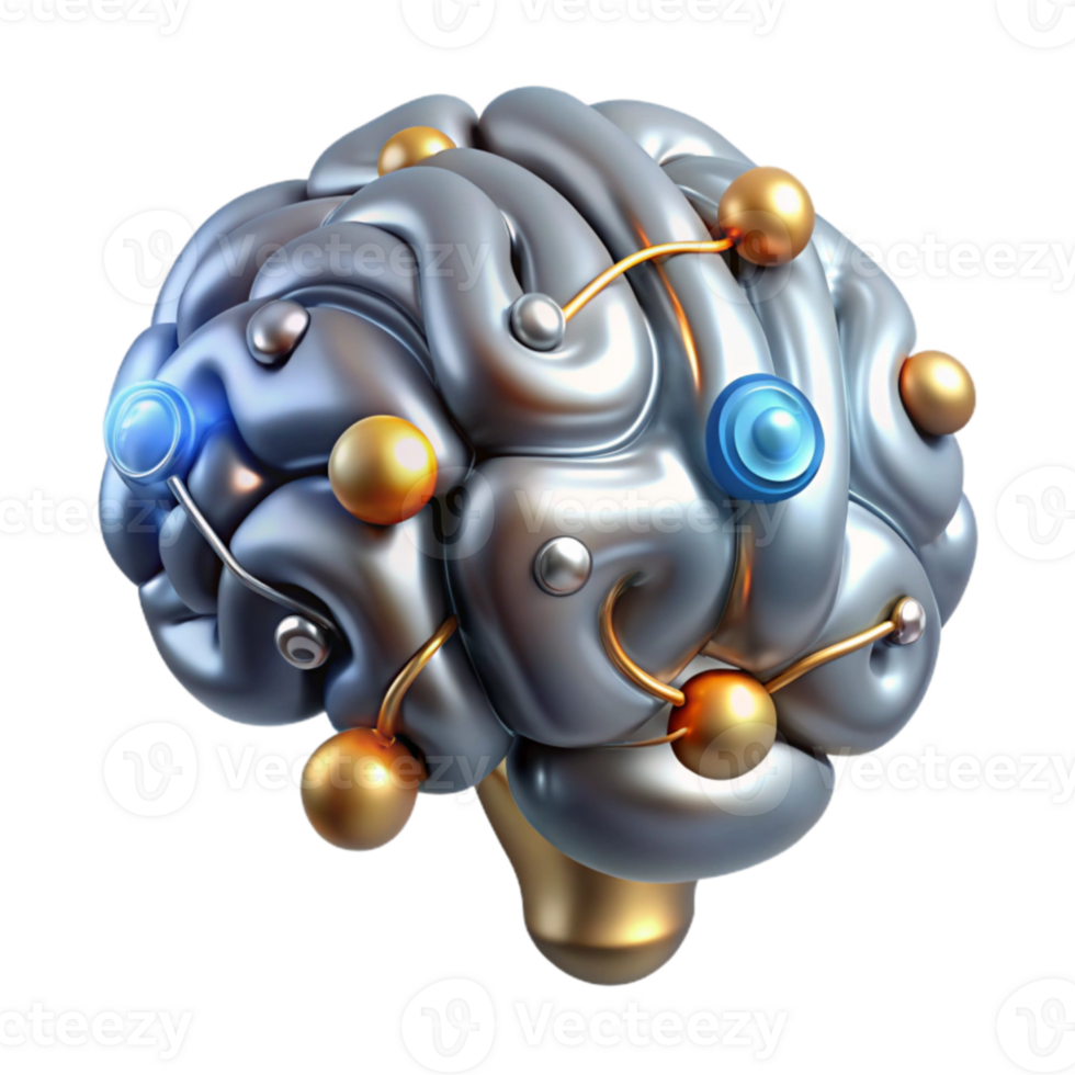 Neural Network A 3D Model of the Human Brain png