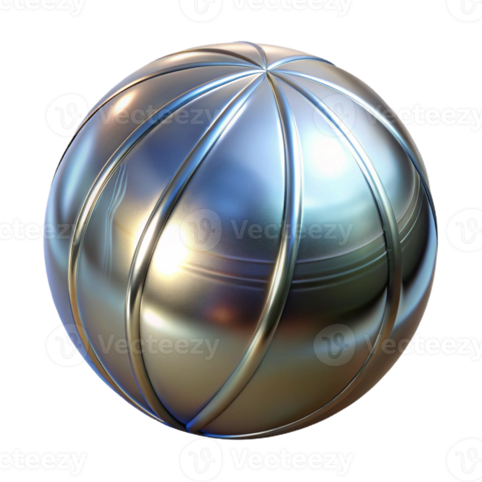 Metallic Sphere with Segmented Design png