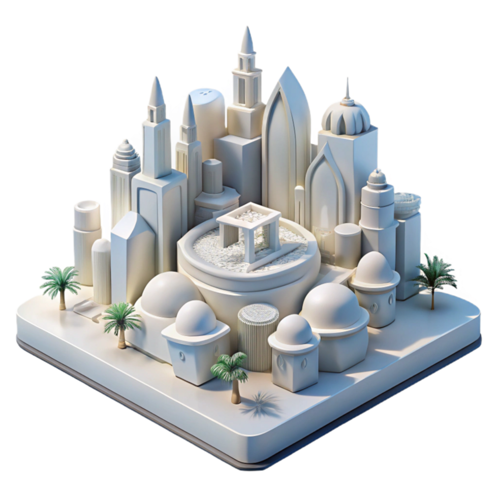 Isometric Cityscape Architectural Models of Middle Eastern Structures png