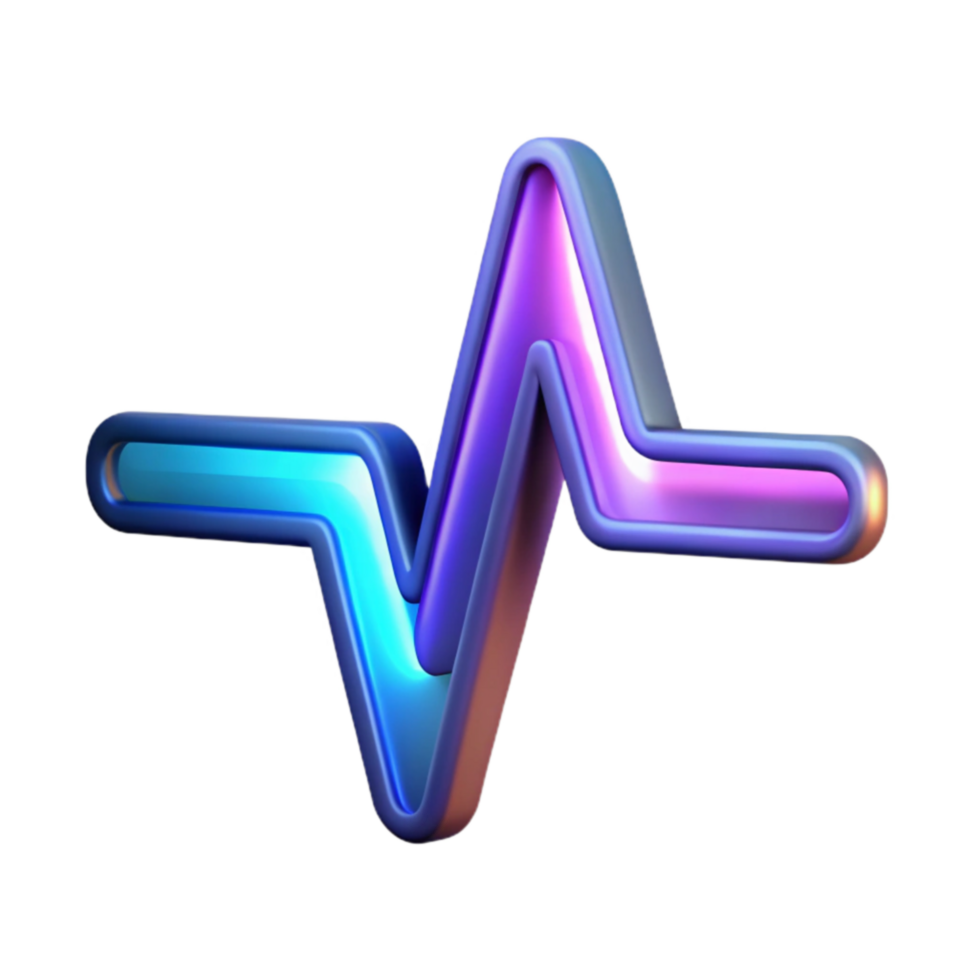 Vibrant Neon Pulse Abstract 3D Waveform Design png