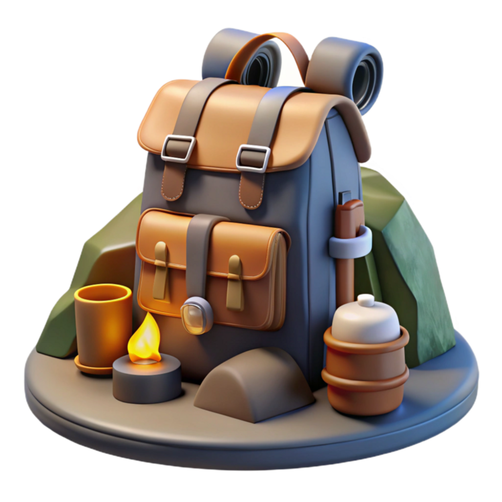 Adventure Backpack Camping Gear Hiking Essentials png