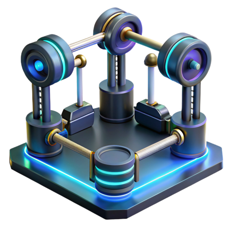 Futuristic 3D Render of a Complex Machine png