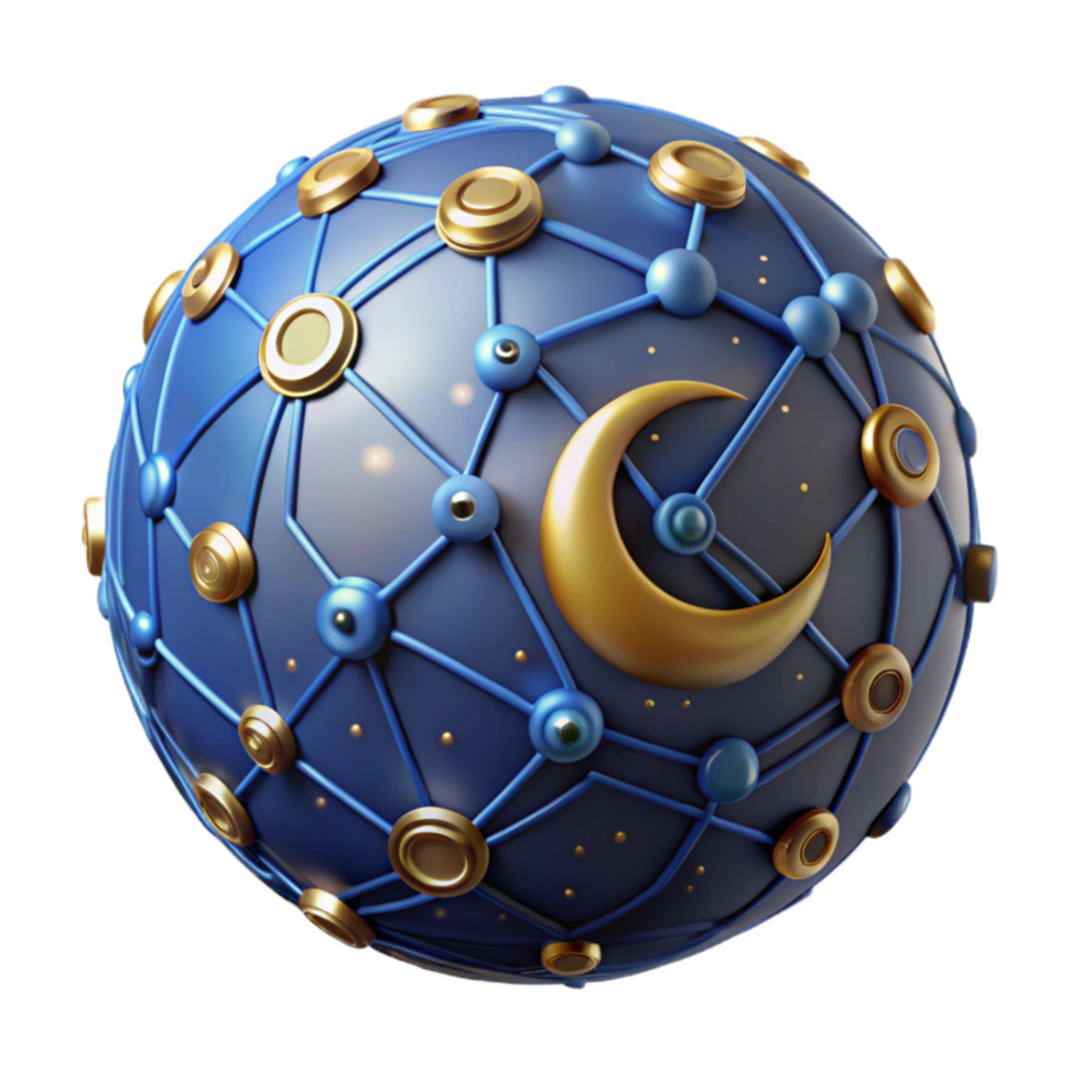 Crescent Moon Network A Celestial Sphere of Connections png