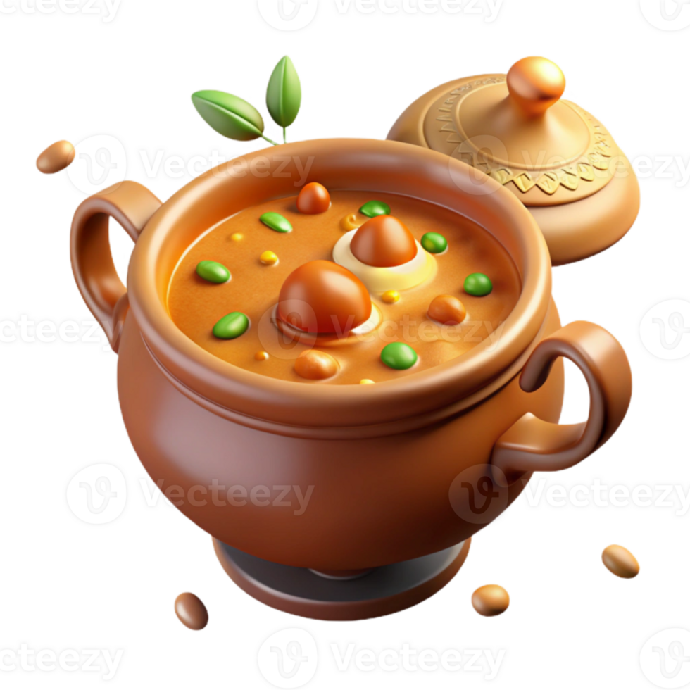 Hearty Vegetable Stew in Clay Pot png