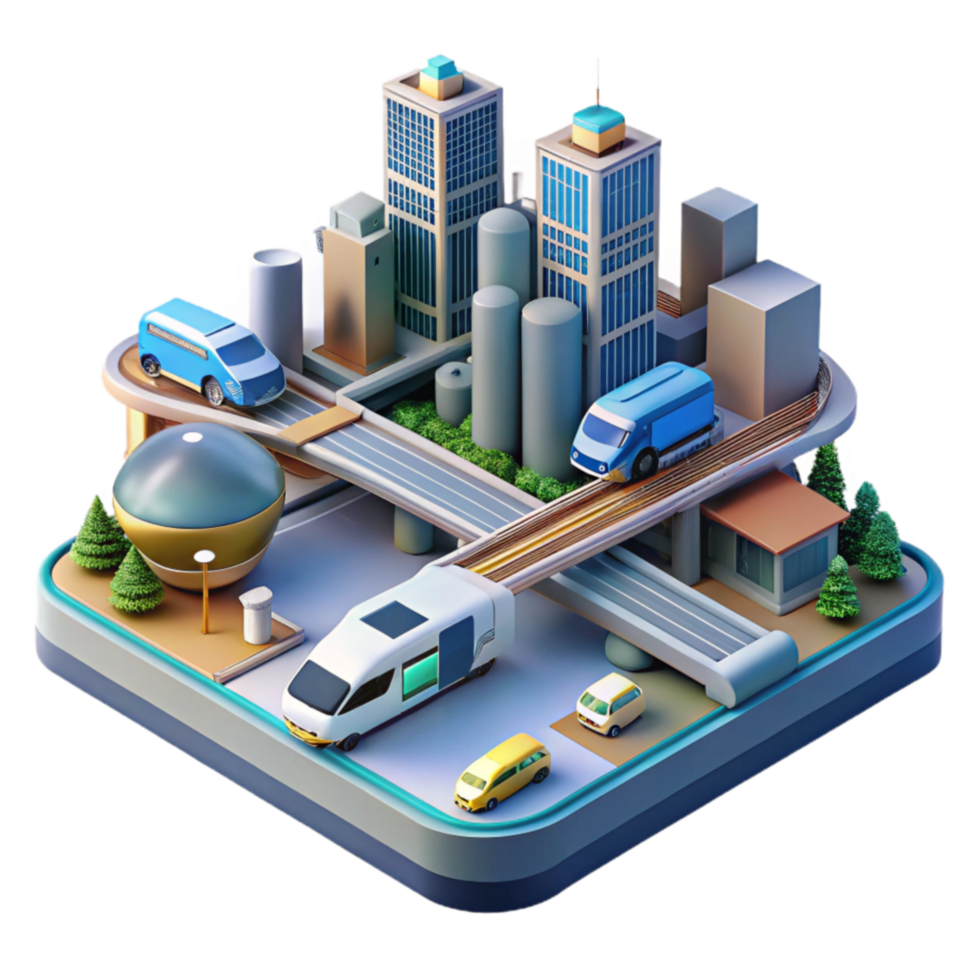 Future City Transportation Smart Transit System Design png