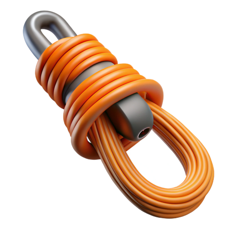 Orange Cable Coil with Connector png