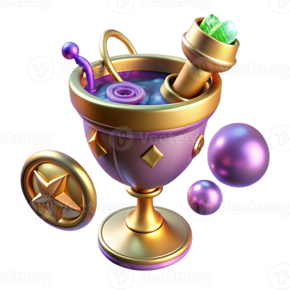 Enchanted Goblet Magical Potion, Mystery Gems, and Star Reward png