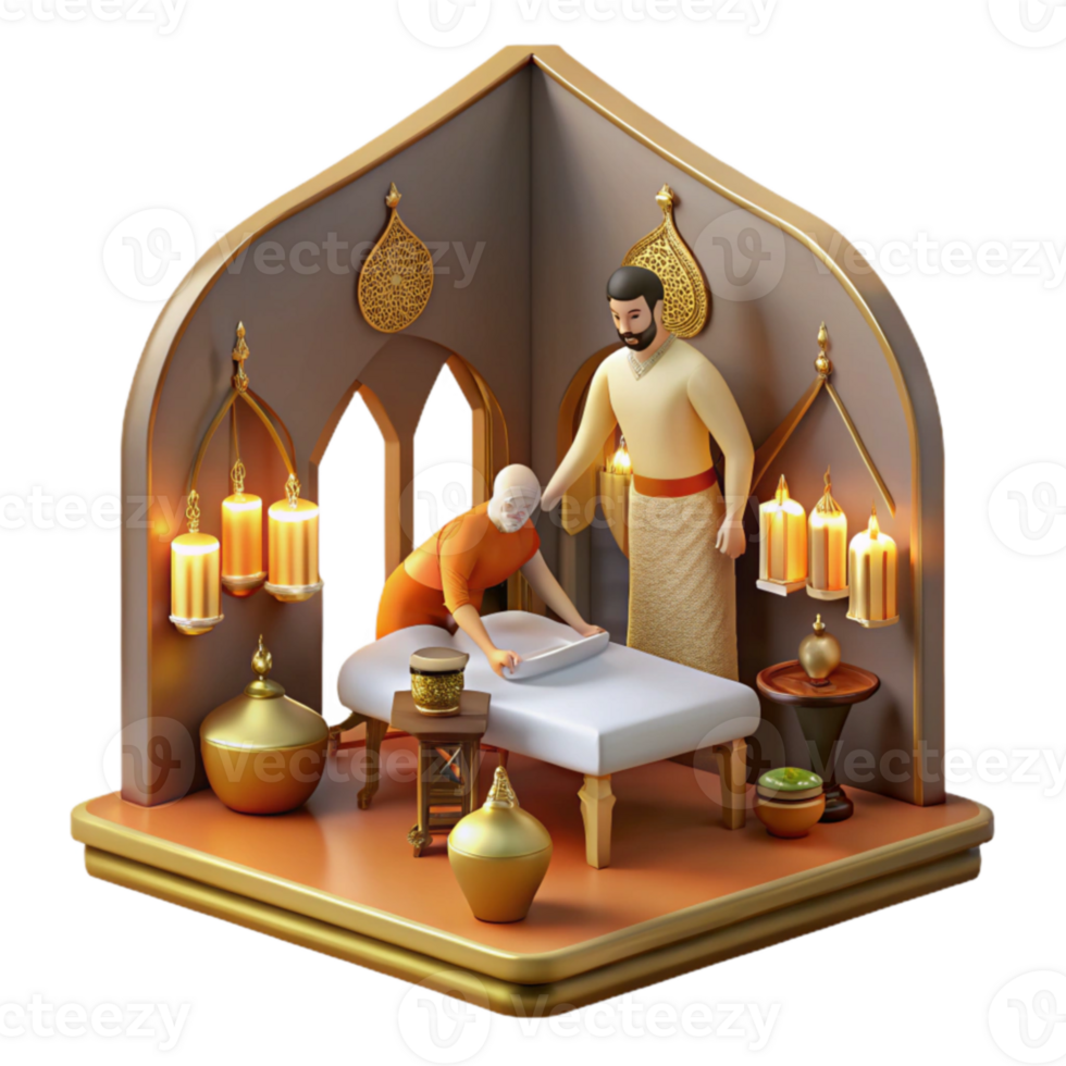 Ancient Ritual A 3D Render of a Traditional Ceremony png