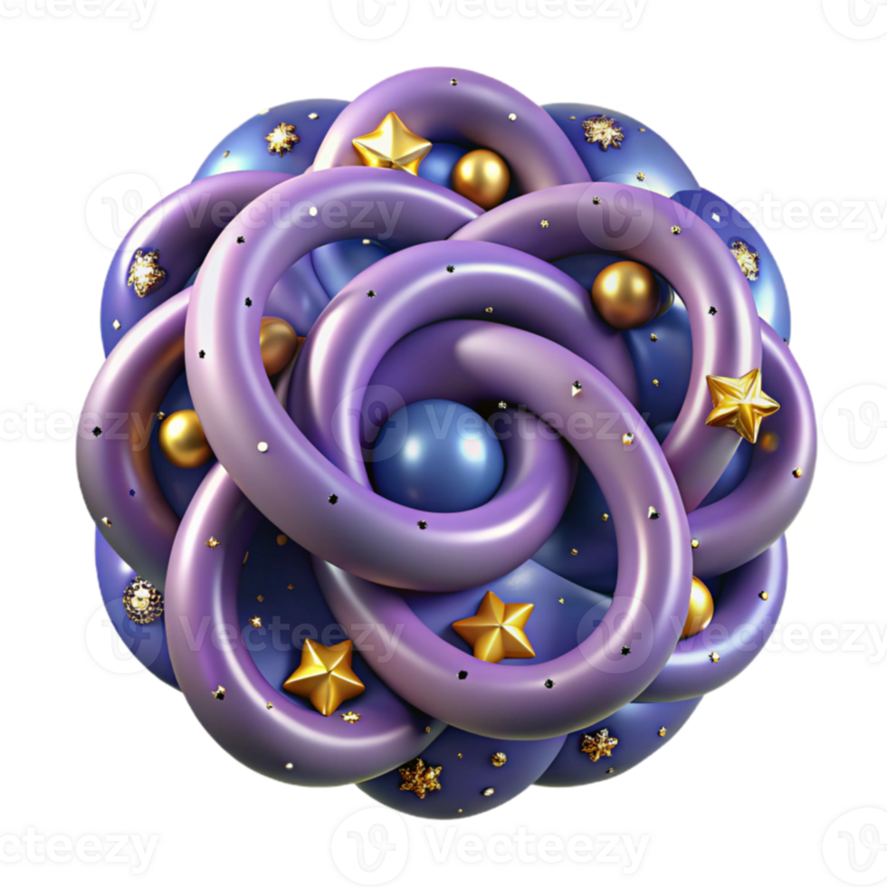 Abstract Cosmic Sphere Swirling Nebula with Stars and Orbs png