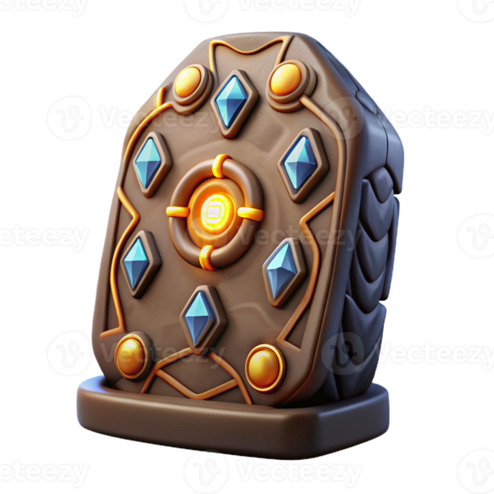 Mystic Relic Ancient Artifact with Glowing Gems png