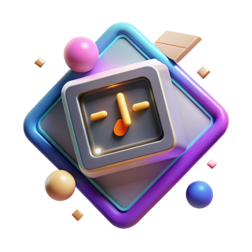 Abstract 3D Colorful Geometric Design with Symbol png