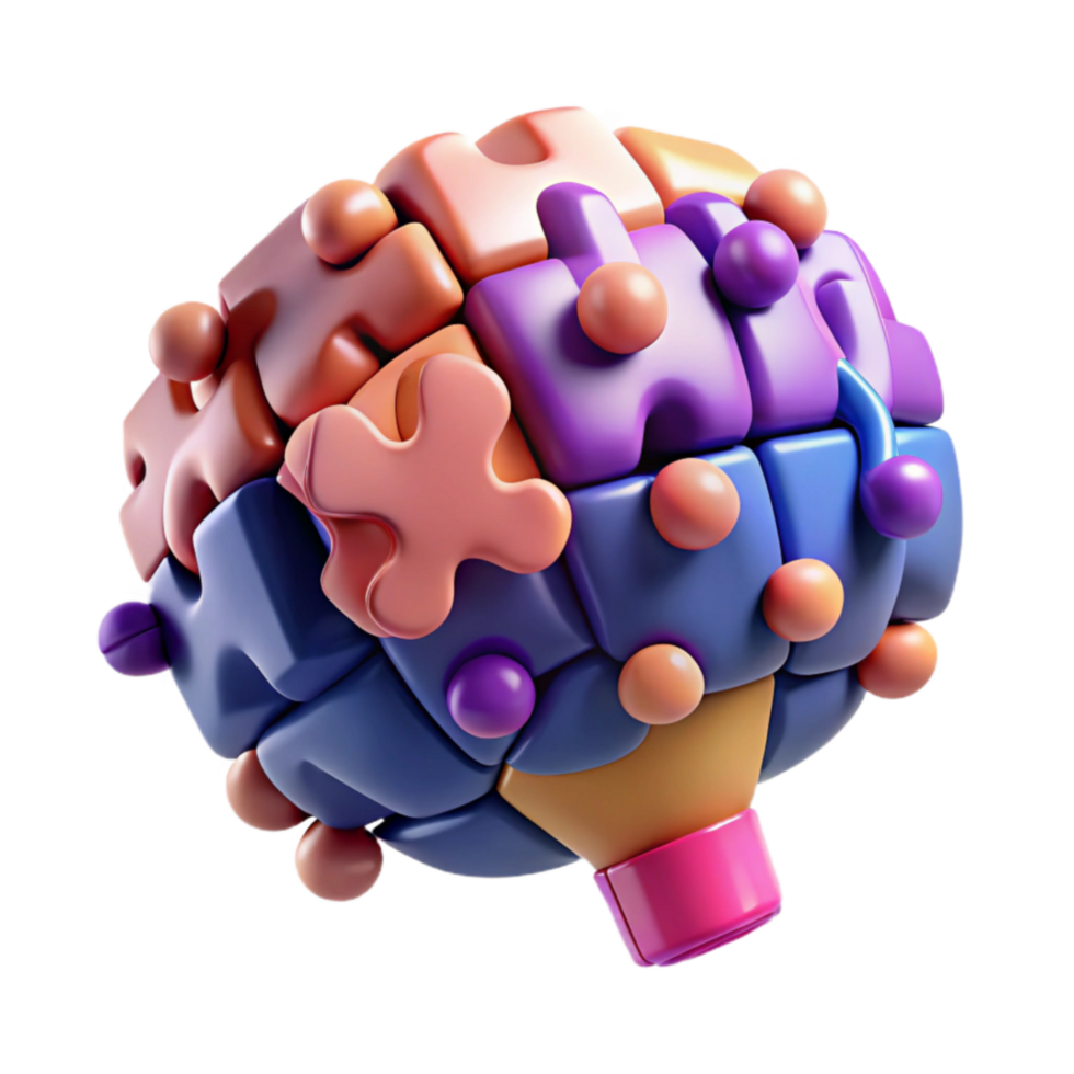 Abstract Puzzle Sphere 3D Colorful Design png
