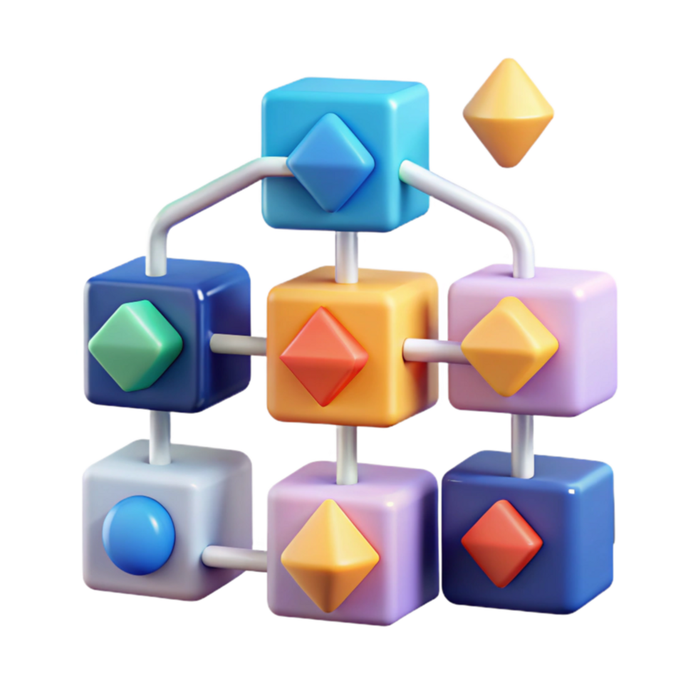Interconnected System Modular Design, Network Structure, Data Flow Visualization png