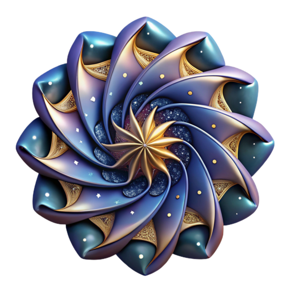 Abstract Swirl Mandala 3D Fractal Art png