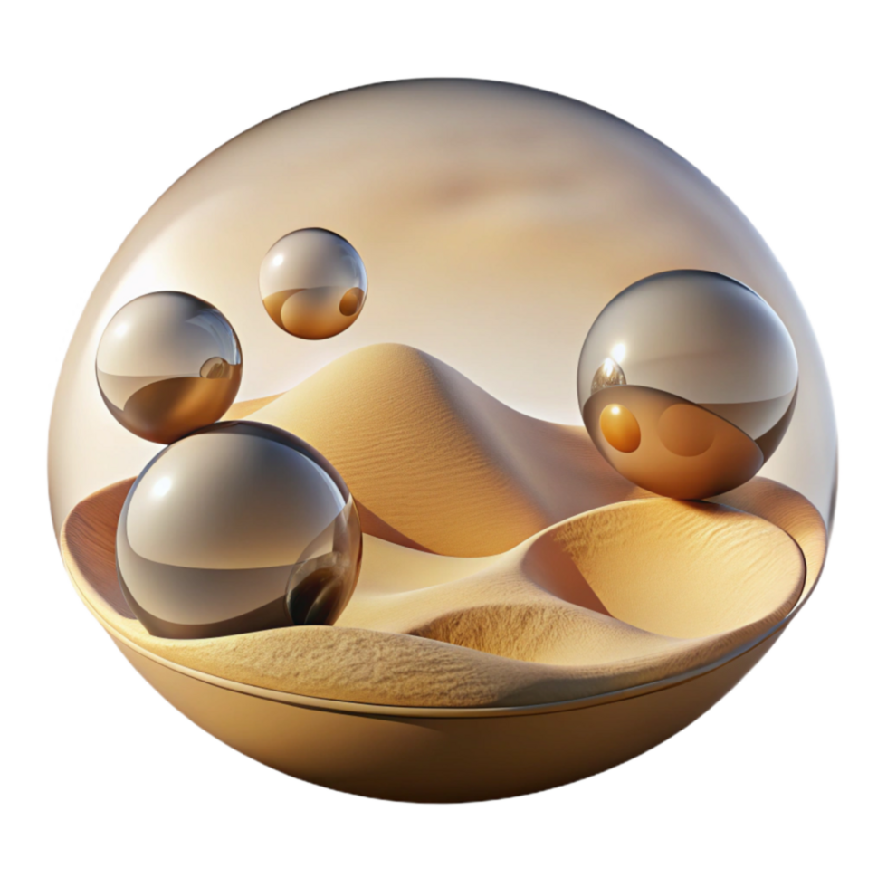 Glass Sphere, Desert Sands, Reflective Spheres png