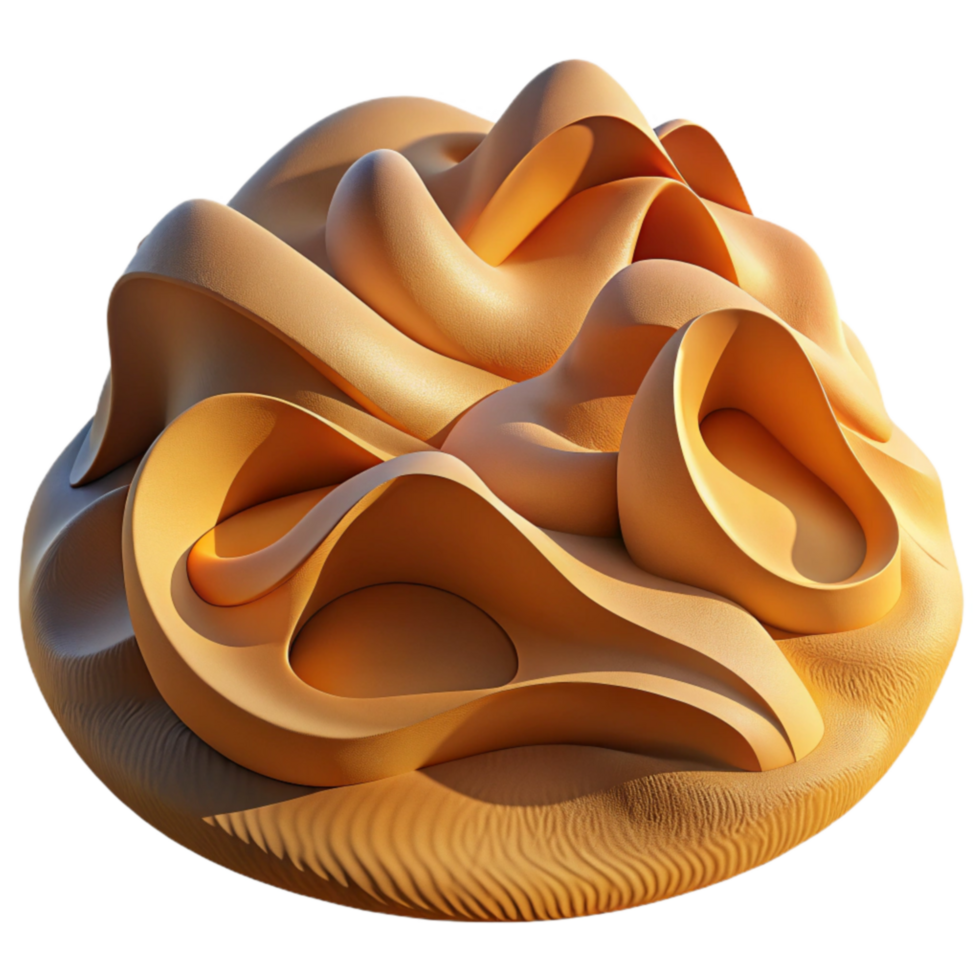 Abstract Sand Dune 3D Render Swirling Curves and Organic Forms png