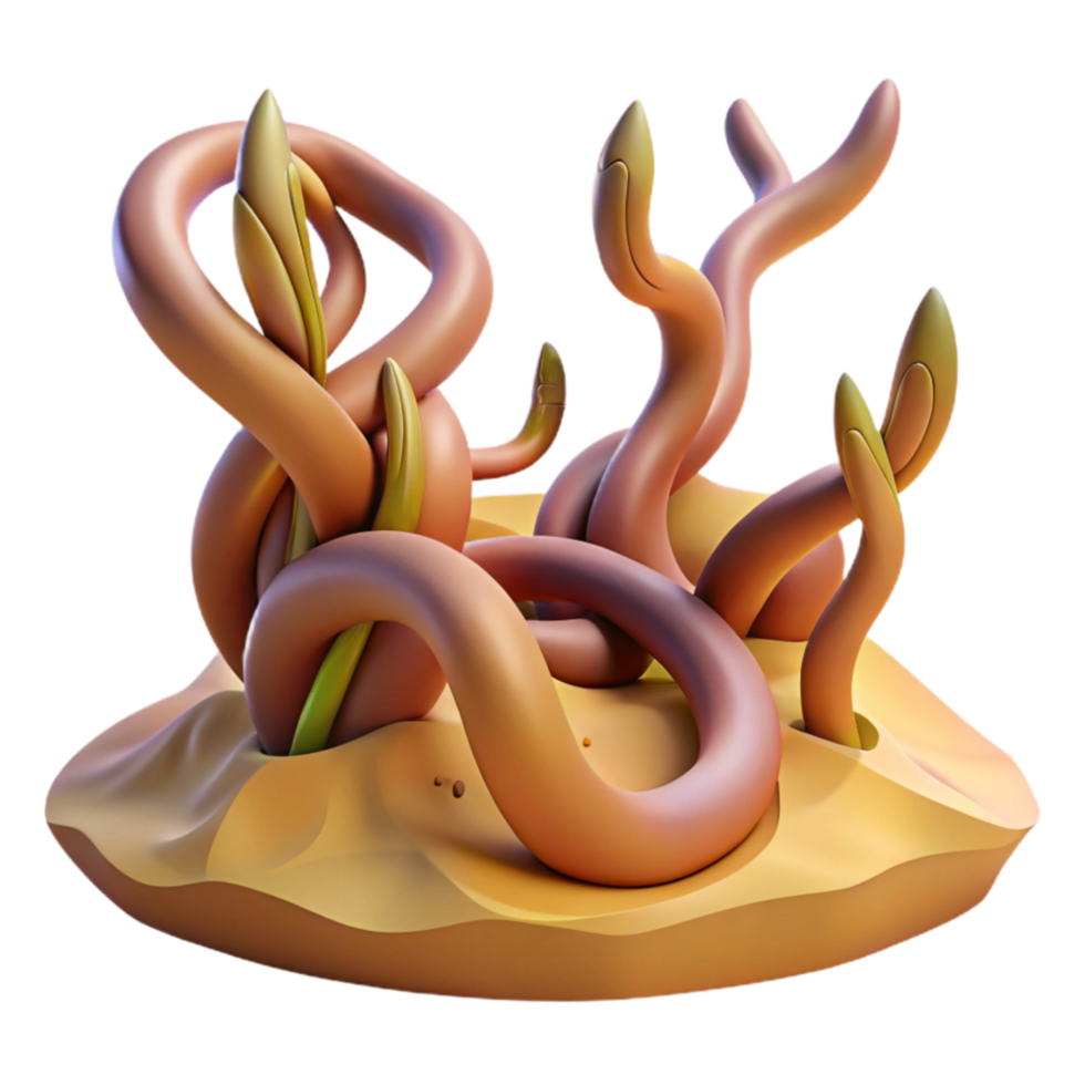Abstract Worm-like Forms in Sand png