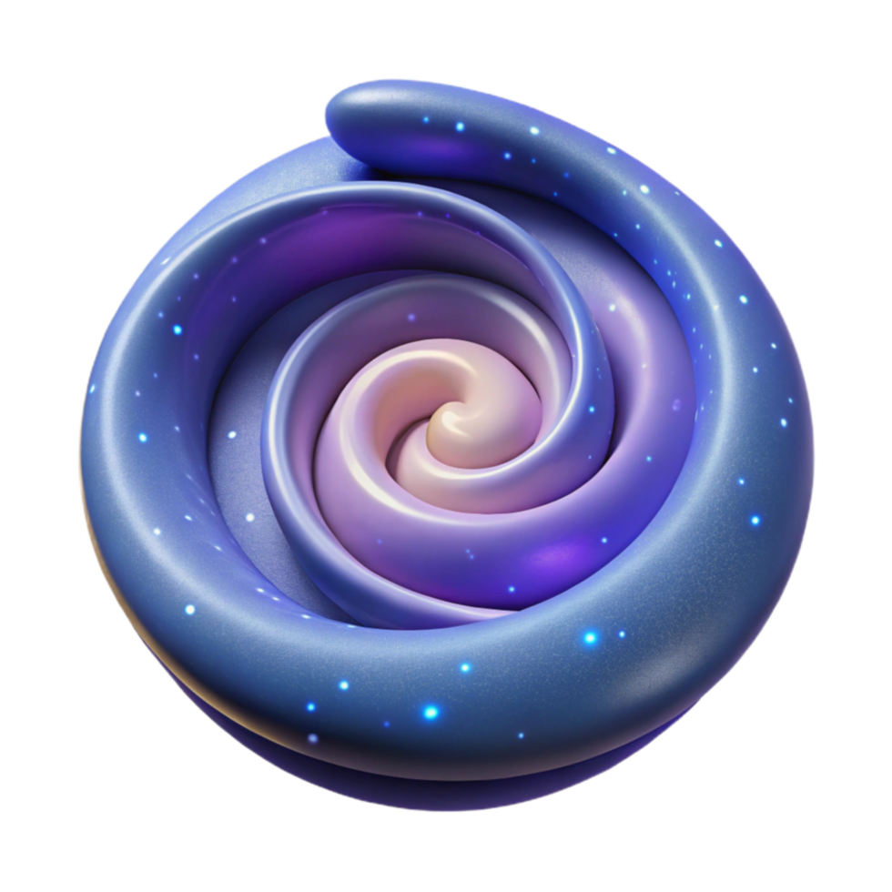Cosmic Spiral 3D Render of Abstract Swirling Form png