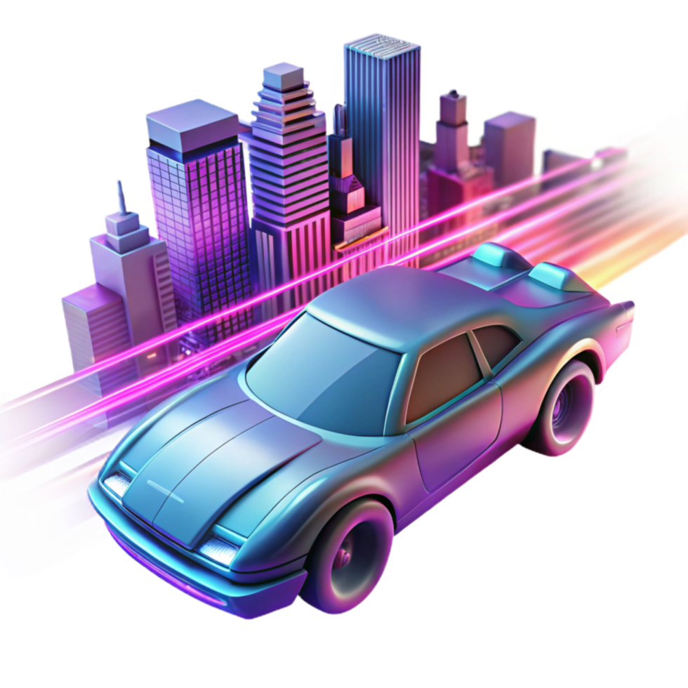 Retro City Racer 80s Speed, Neon Lights, and Urban Chase png