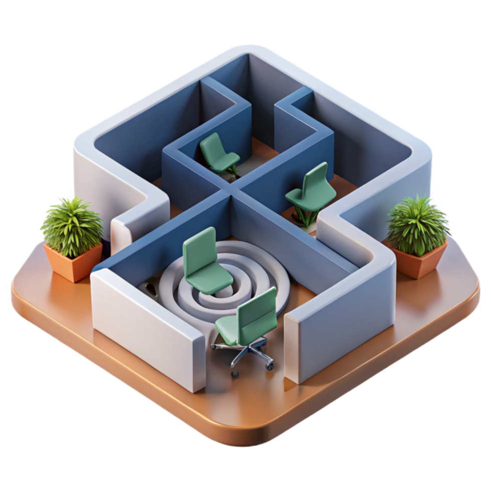 Modern Office Cubicle Design A Maze of Productivity png