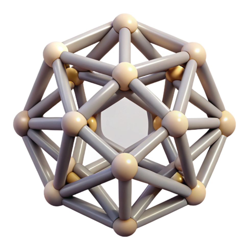 3D Geometric Structure Icosahedral Model png