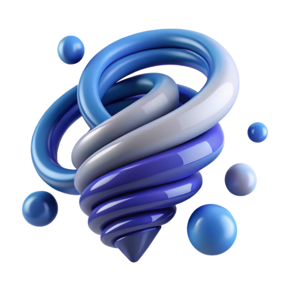 Abstract 3D Twisted Rings and Spheres png