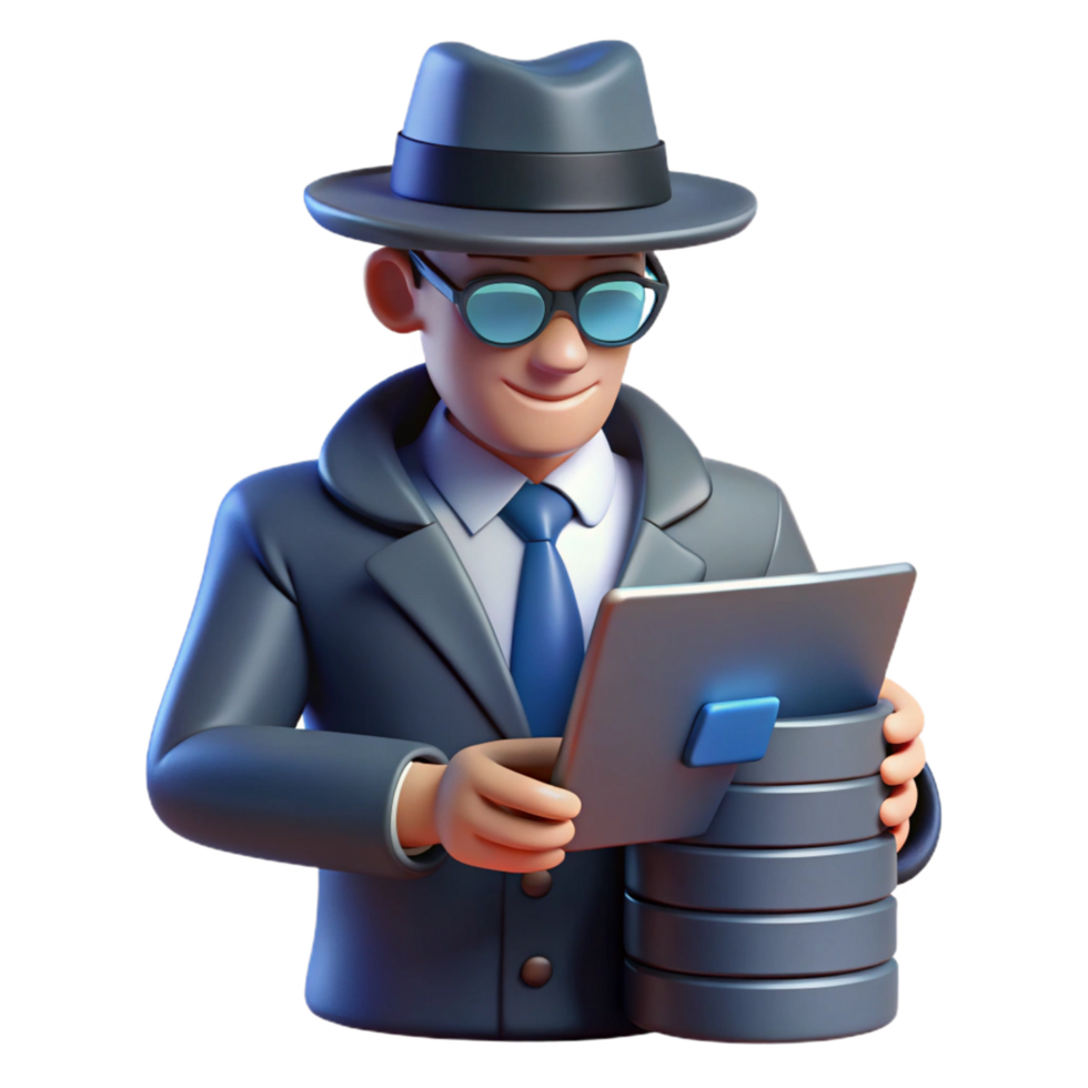 Digital Sleuth Investigating Database Security with Tablet png