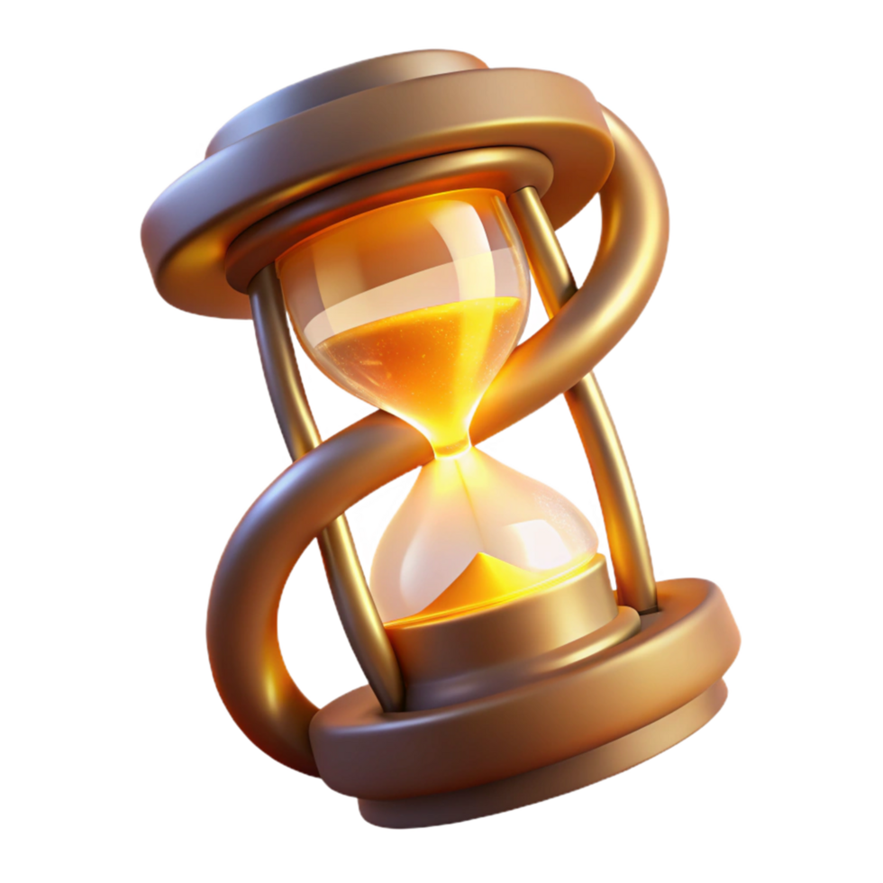 Glowing Hourglass A Symbol of Time and Eternity png