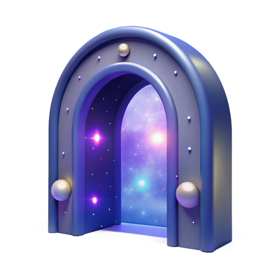 Celestial Archway A 3D Render of a Galactic Portal png