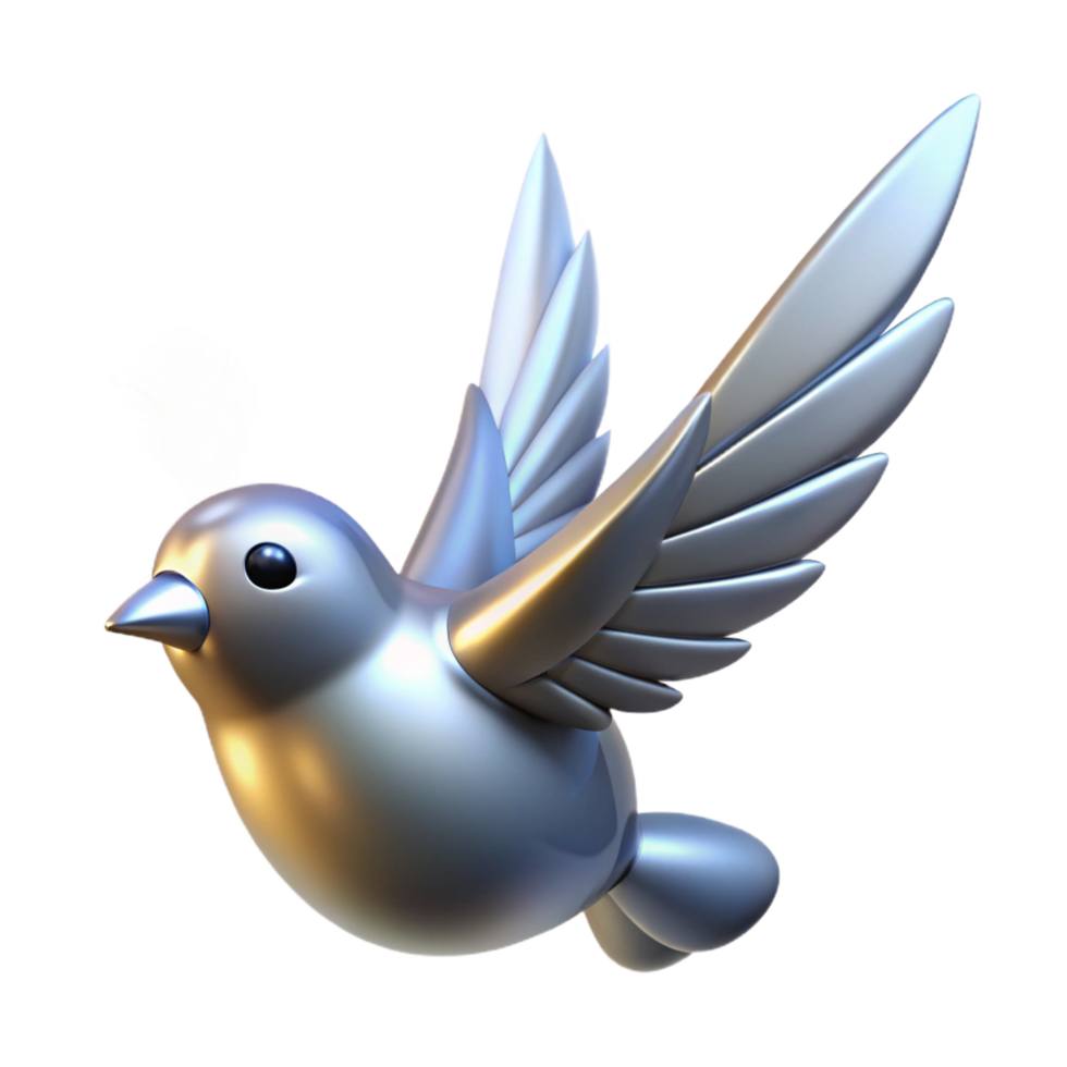 Metallic Bird in Flight with Sparkles png