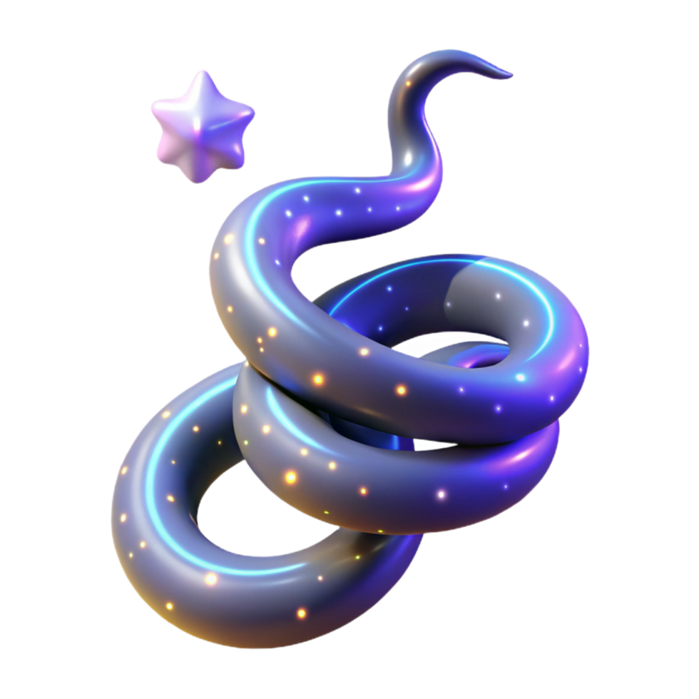Cosmic Serpent Glowing Nebula Torus with Star png