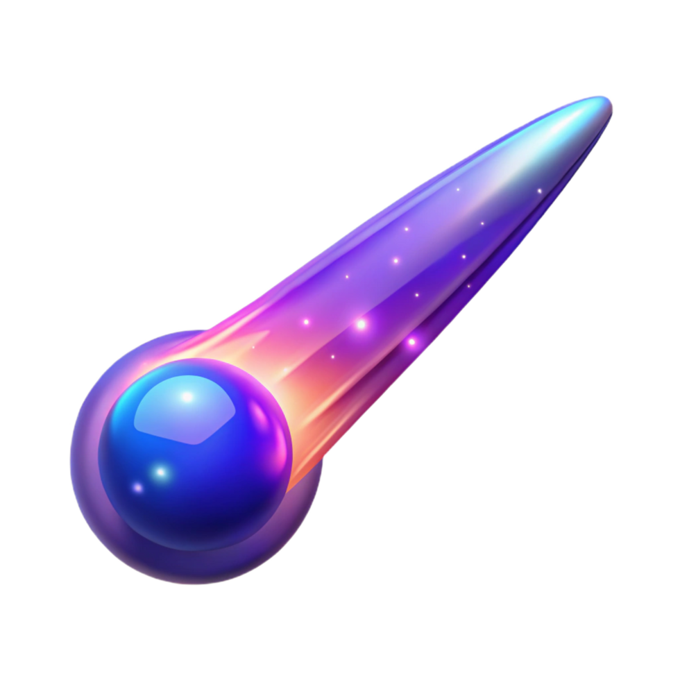 Cosmic Sphere and Glowing Trail A Digital Art Piece png