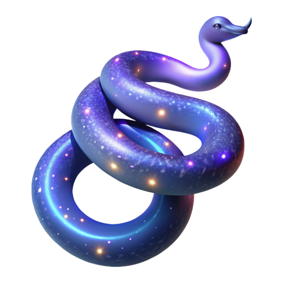 Cosmic Serpent A Digital Render of a Glowing, Celestial Snake png
