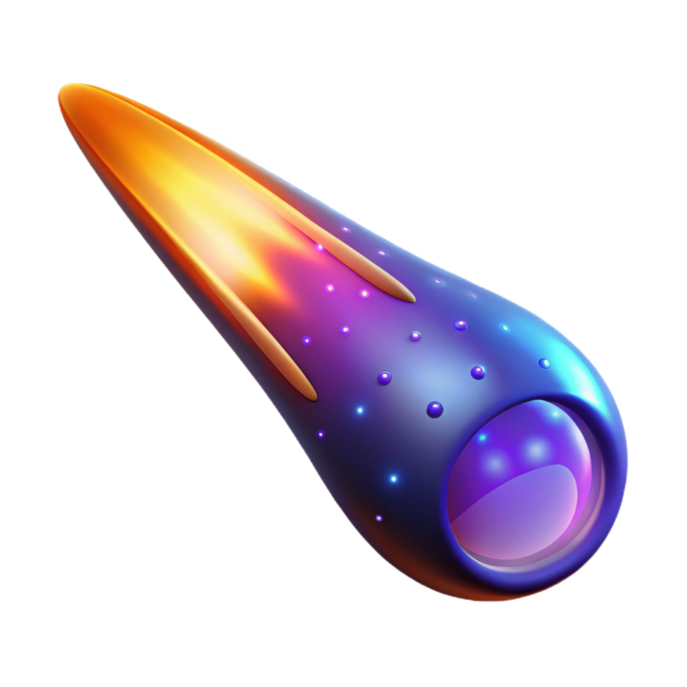 Cosmic Projectile A 3D Render of a Blazing Meteoroid png