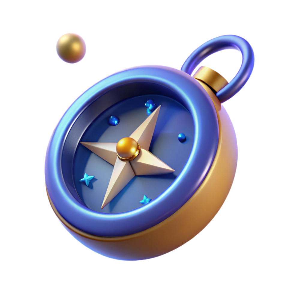 3D Render of a Compass Guiding Your Way png